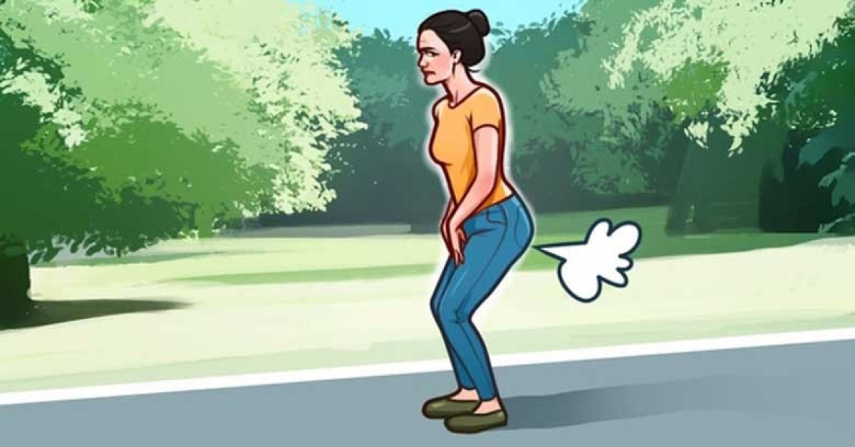 DO NOT HOLD IN GASES: many people don't know this, but they do themselves a lot of harm that way. This is what happens in the body when gas is retained.