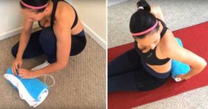 She rolled up a towel and put it under her back. After five minutes, miraculous things happened. Try this method to improve your fitness too.