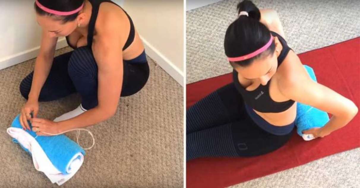 She rolled up a towel and put it under her back. After five minutes, miraculous things happened. Try this method to improve your fitness too.