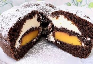 Tvarohový koláč s broskvemi