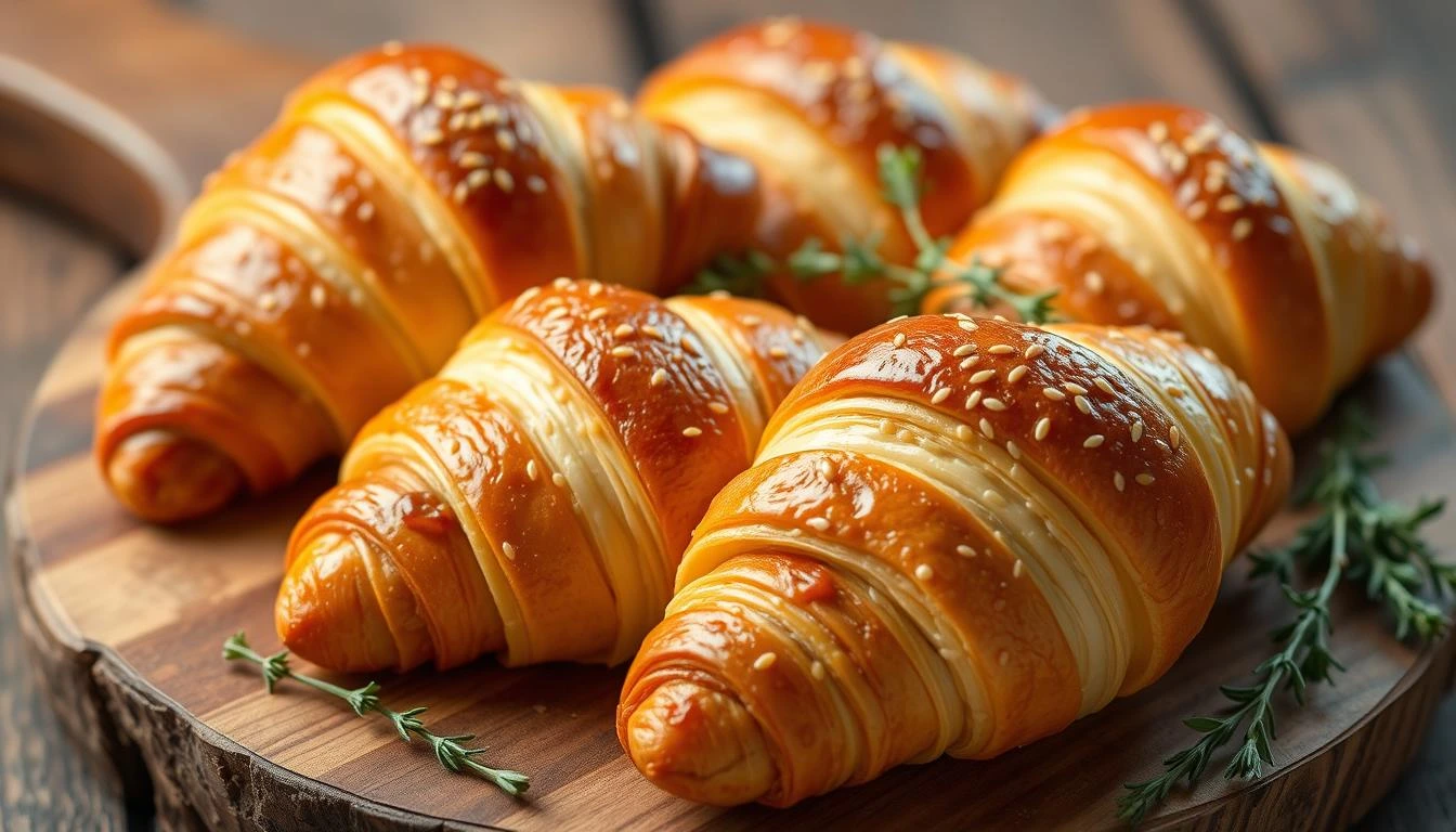 Baked Ham and Cheese Croissants