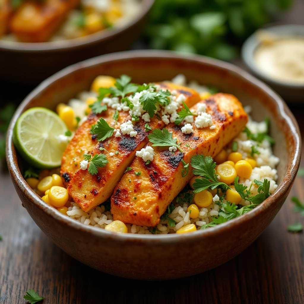 Flavor-packed Street Corn Chicken Rice Bowl