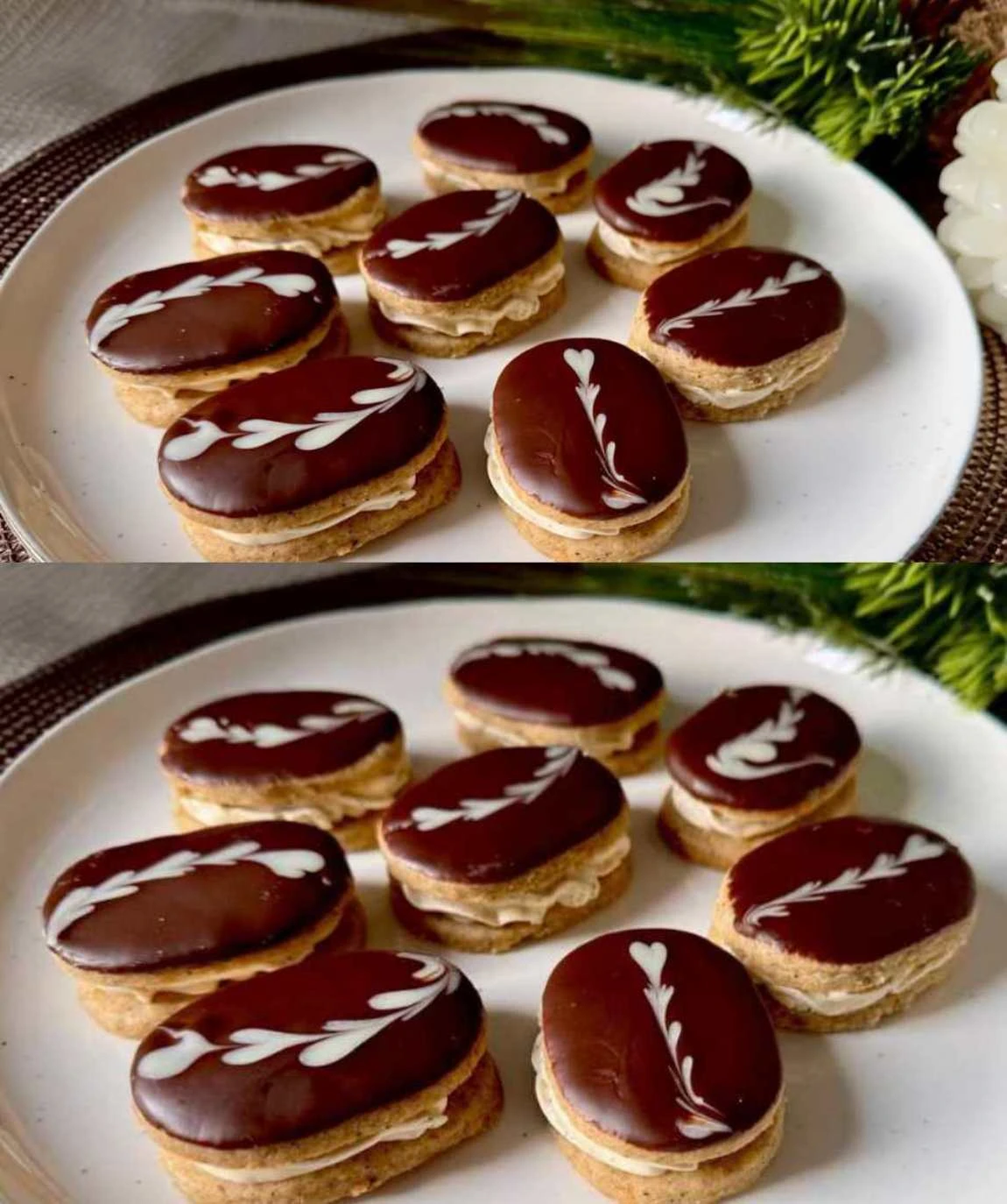 Kávové linecké cukroví